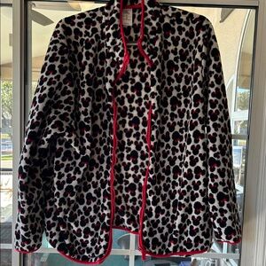 Disney Black and Red Mickey Pattern Fleece Jacket with pockets